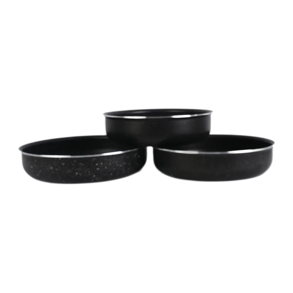 3 Pieces Deep Oven Tray Set - black