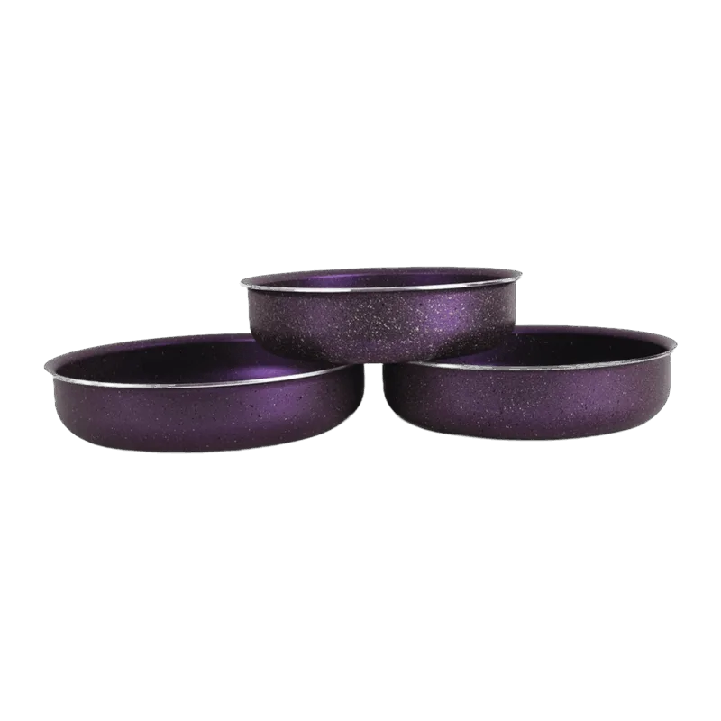 3 Pieces Deep Oven Tray Set - purple