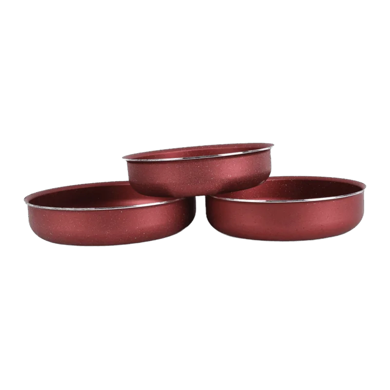 3 Pieces Deep Oven Tray Set - red