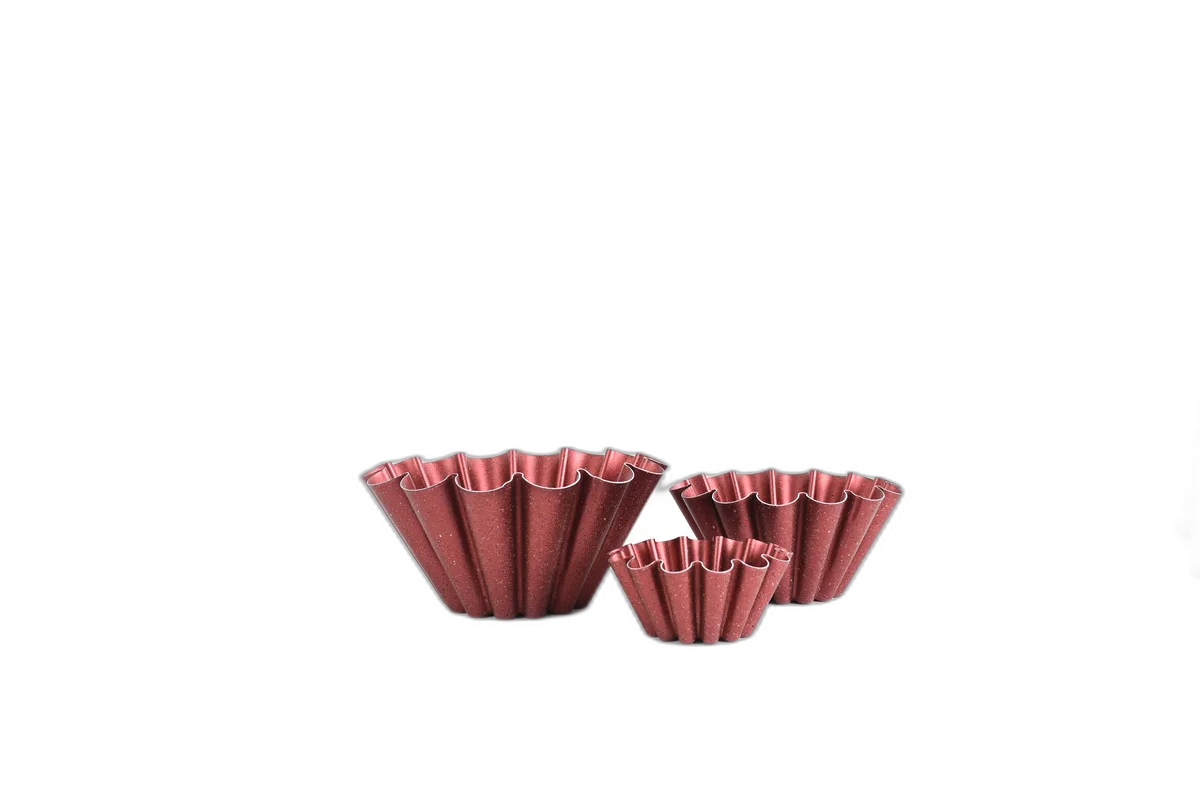 Papatya 3 Pieces Cake Mold Set - red