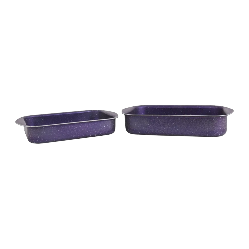 2 Pieces Rectangular Tray Set - purple